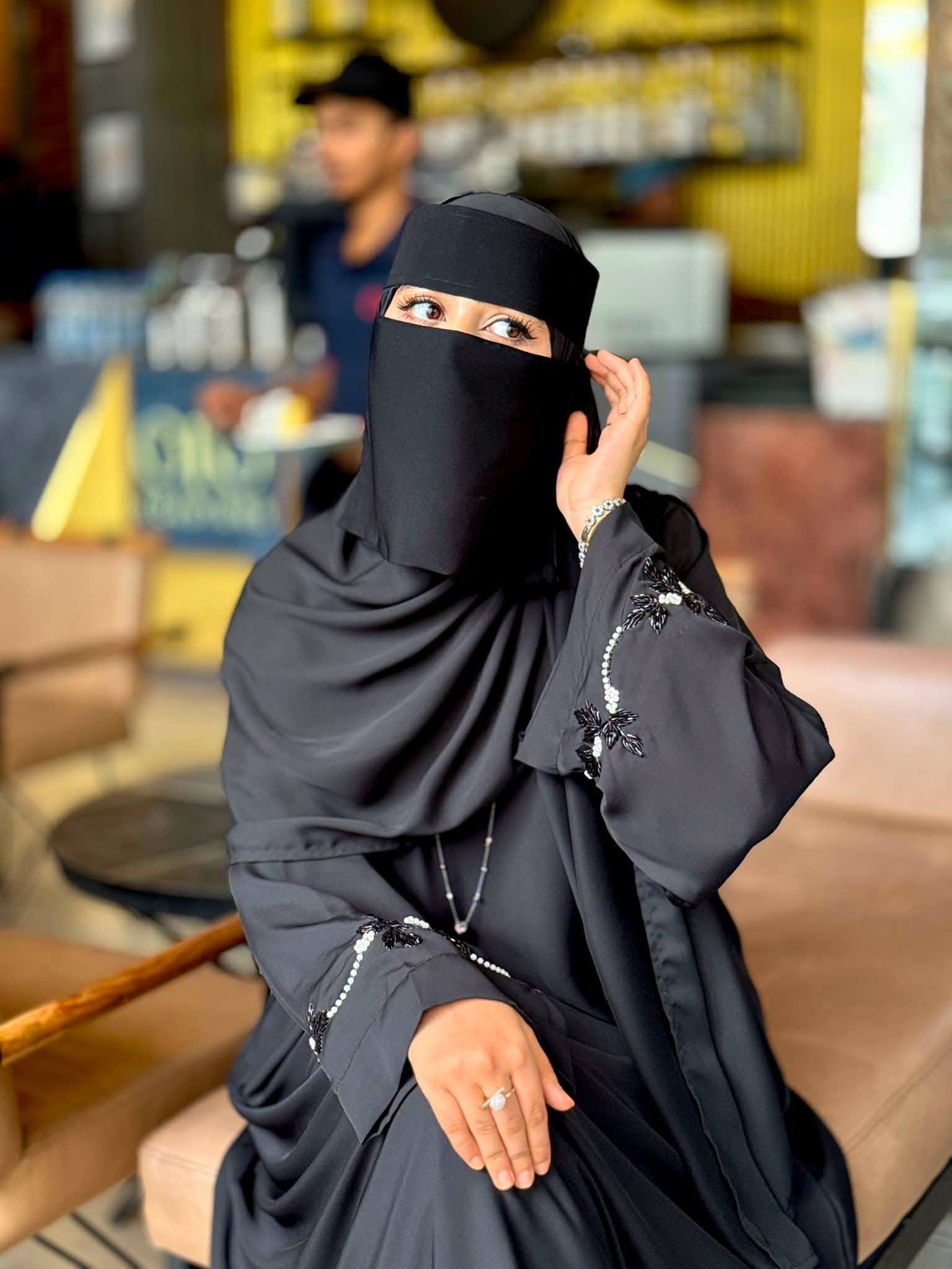 Black Embroidered Abaya